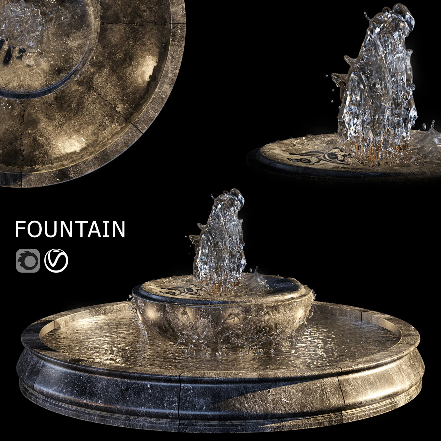 fountain 16 3D Model .c4d .max .obj .3ds .fbx .stl .blend