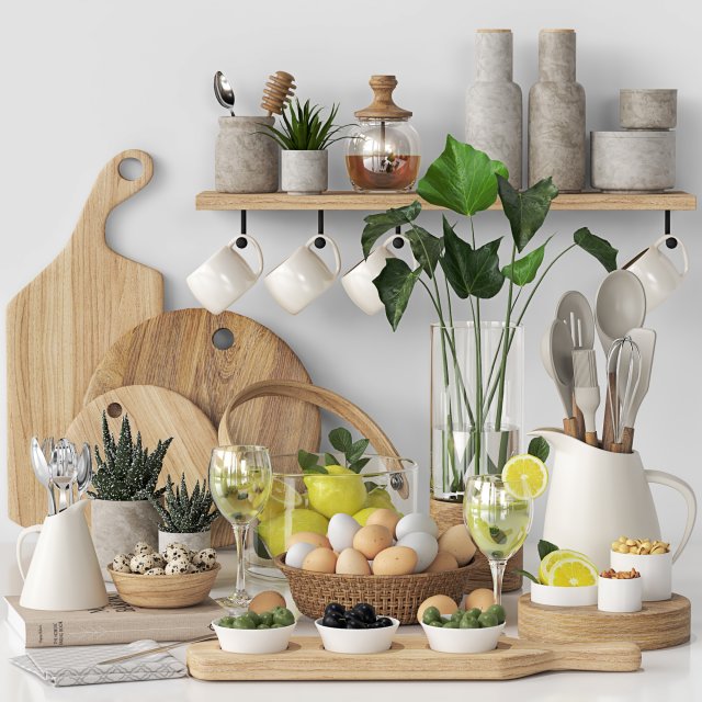 kitchen accessories 03 3D Model .c4d .max .obj .3ds .fbx .stl .blend 