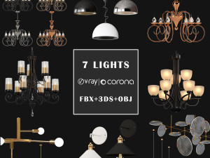 7 lights 3D Model