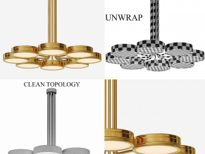8 chandeliers models 3D Model
