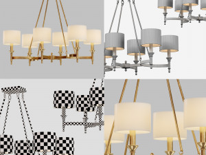 8 chandeliers models 3D Model