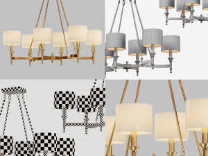 8 chandeliers models 3D Model