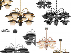 8 chandeliers models 3D Model