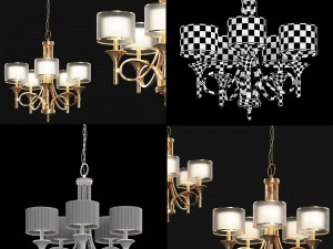 8 chandeliers models 3D Model