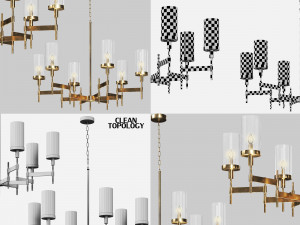 8 chandeliers models 3D Model