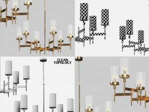8 chandeliers models 3D Model