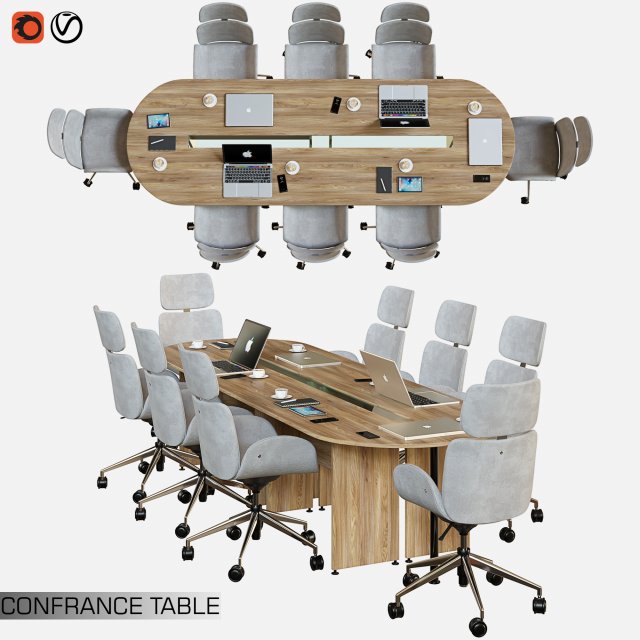 conference table 01 3D Модель .c4d .max .obj .3ds .fbx .stl .blend 