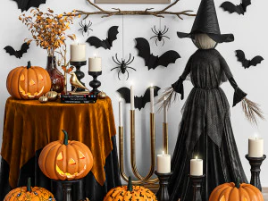 decoratieset voor halloween 01 3D Model