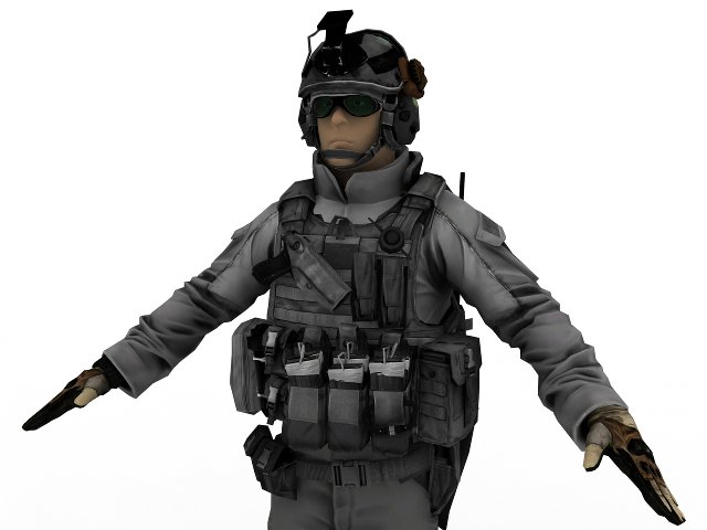 soldier 3D Модель .c4d .max .obj .3ds .fbx .stl .blend 