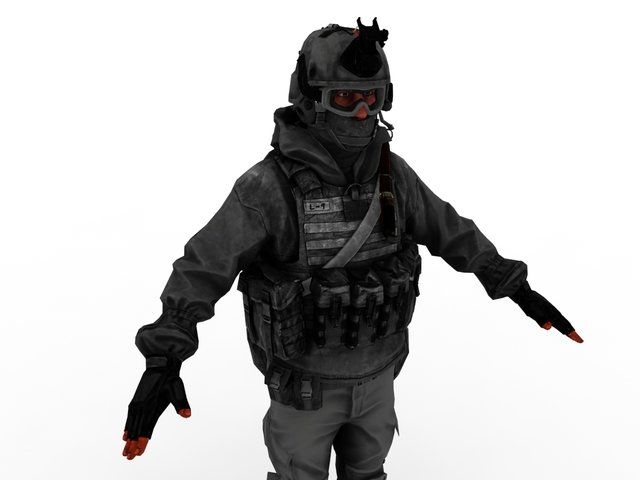 Medium 3d. Код4 моделька солдата. Soldier 3d model free.