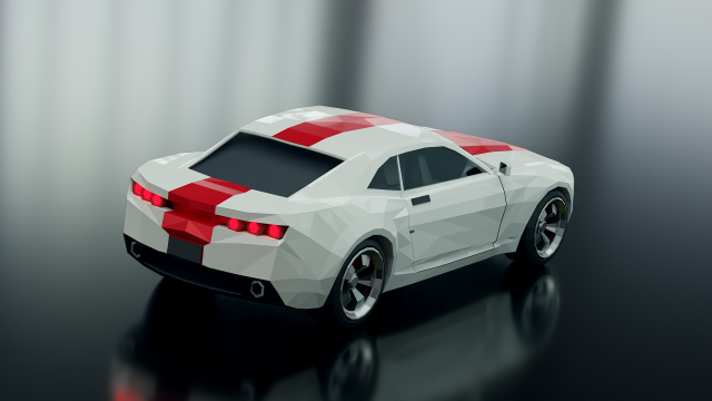 low poly car camaro 3D-Modell .c4d .max .obj .3ds .fbx .stl .blend 