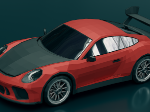 low poly car porsche 3D 모델