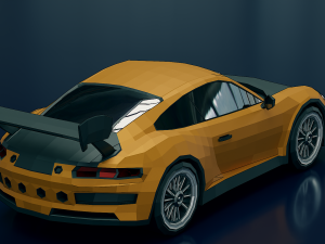low poly car porsche Model 3D