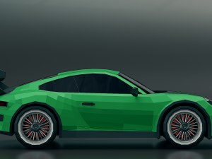 low poly car porsche Model 3D