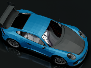 low poly car porsche Model 3D
