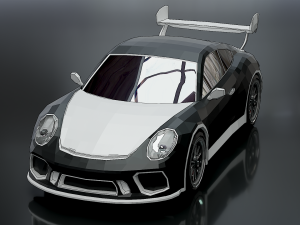 low poly car porsche Model 3D
