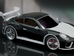 low poly car porsche Model 3D