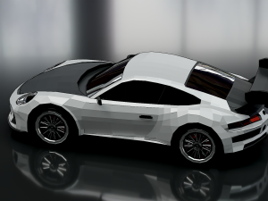 low poly car porsche Model 3D