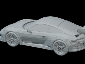 low poly car porsche Model 3D