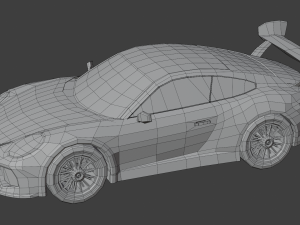 low poly car porsche Model 3D