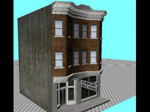 1930s store row building -Edited 3D Model
