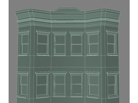 1930s store row building -Edited Model 3D