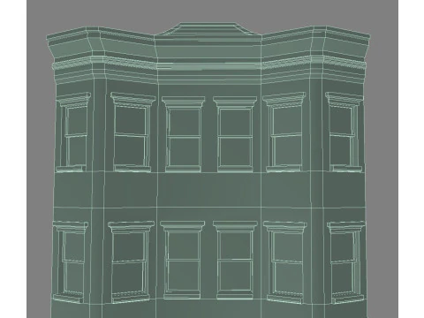 1930s store row building -Edited 3D Model