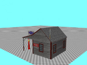 1930s gas station Model 3D