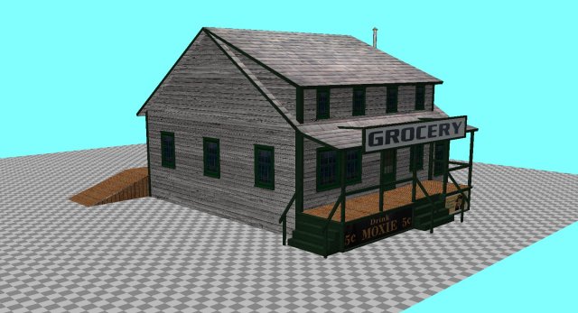 classic grocery building Modelo 3D .c4d .max .obj .3ds .fbx .stl .blend 