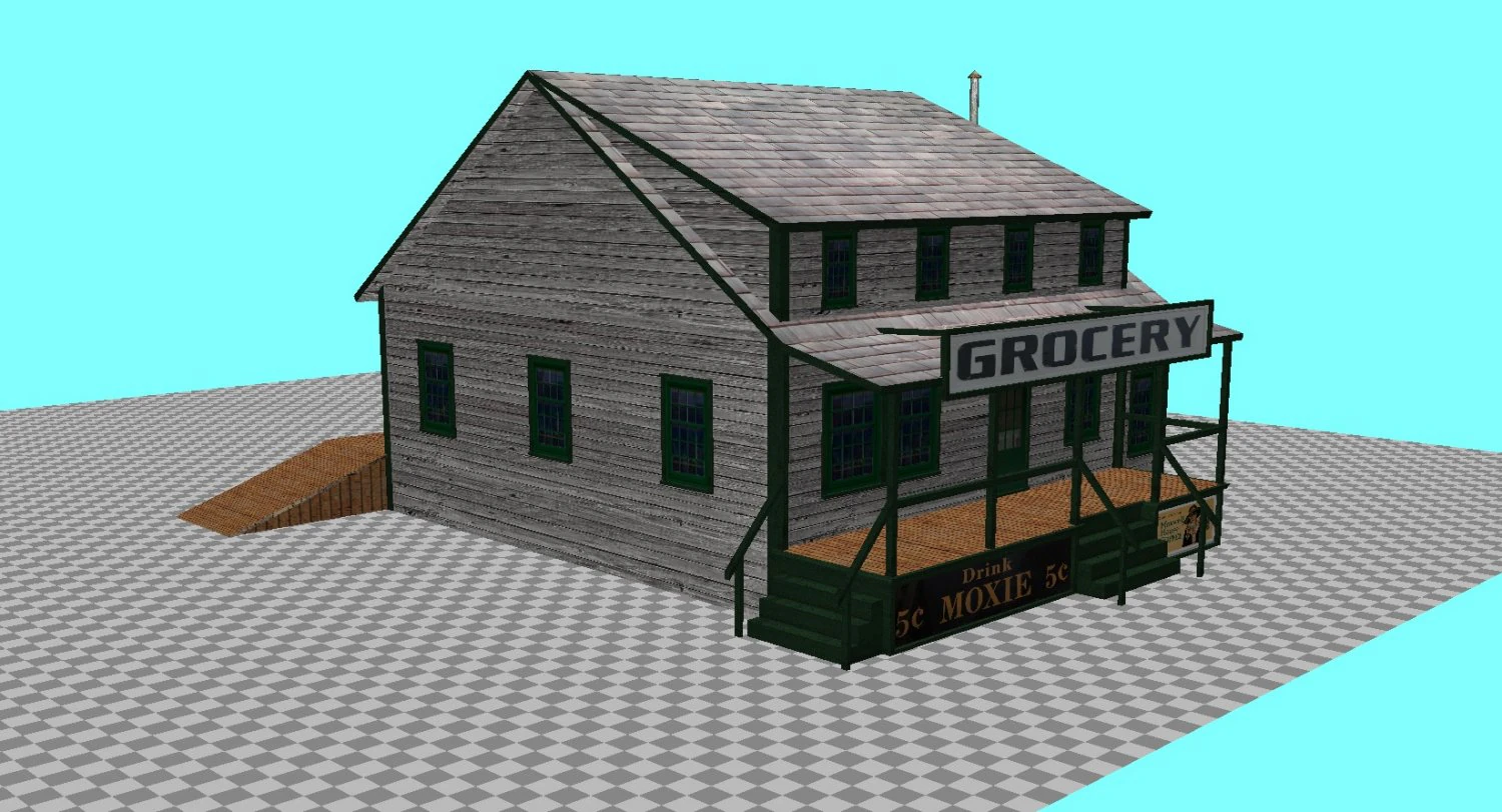 classic grocery building 3D Model .c4d .max .obj .3ds .fbx .stl .blend 