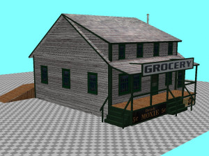 classic grocery building 3D Model