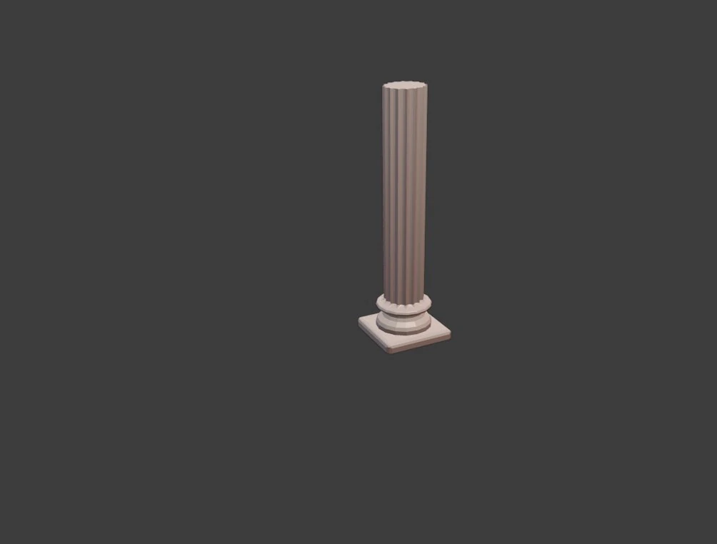 greek inspired half column 3D Model .c4d .max .obj .3ds .fbx .stl .blend 