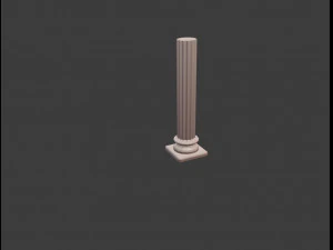 ギリシャ風ハーフコラム 3Dモデル