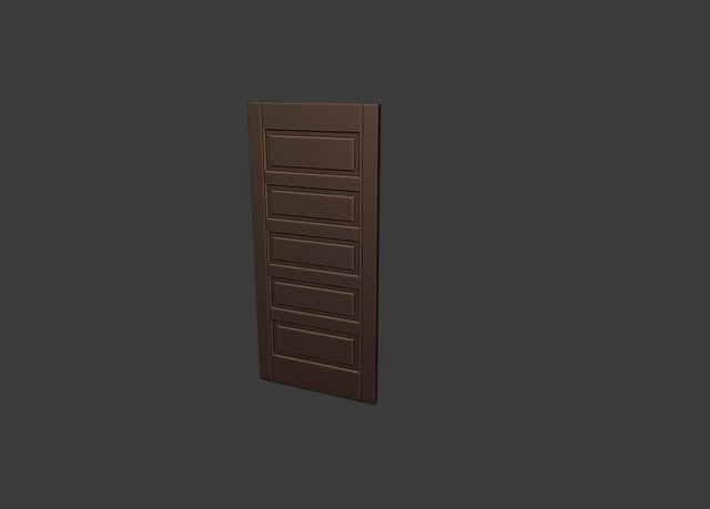 1920s five panel door 3D Model .c4d .max .obj .3ds .fbx .stl .blend 