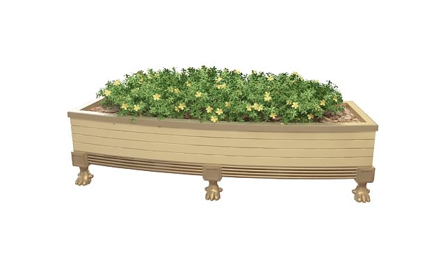 garden wood flower planter Model 3D .c4d .max .obj .3ds .fbx .stl .blend 