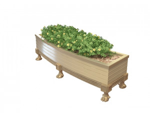 garden wood flower planter Model 3D