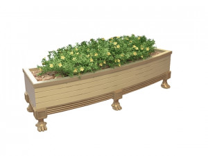 garden wood flower planter Model 3D