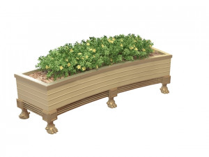 garden wood flower planter Model 3D