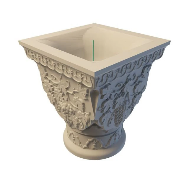 stone planter 3D Model .c4d .max .obj .3ds .fbx .stl .blend 