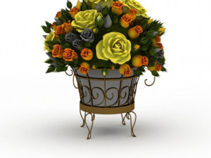 flowers in a basket 3D 모델
