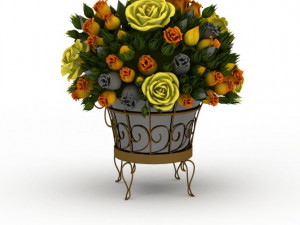 flowers in a basket Model 3D