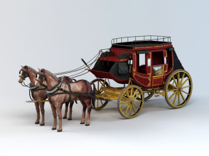 royal horse-drawn carriage 3D Model