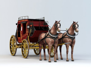 royal horse-drawn carriage 3D Model