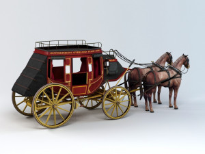 royal horse-drawn carriage 3D Model
