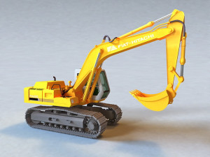 fiat hitachi excavator Model 3D