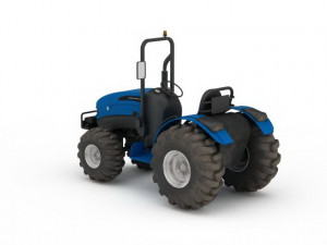 blue farm tractor 3D-Modell