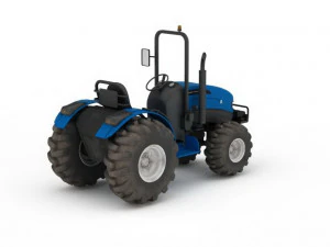 blue farm tractor 3D Model