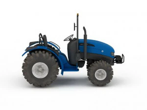 blue farm tractor 3D Model