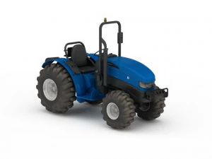 blue farm tractor 3D Model