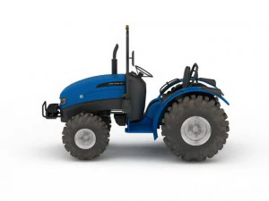 blue farm tractor 3D Model